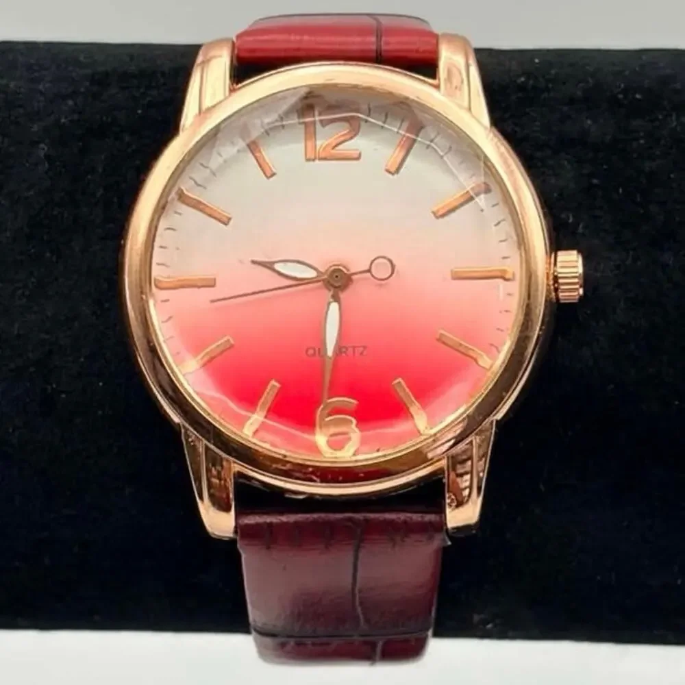 Rose Gold & Red Watch